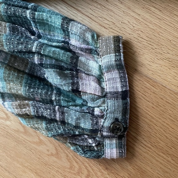 NWT - Free People Women's Teagan Plaid Puff Sleeve - xs - Picture 5 of 11